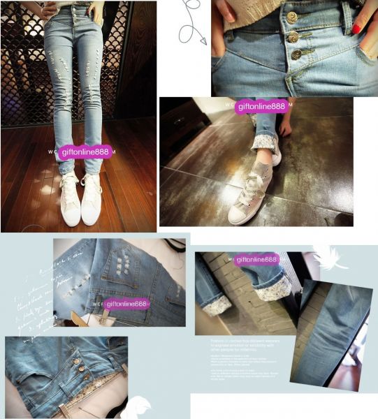 Calça Jeans Skinny com detalhes