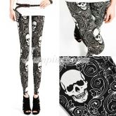 Legging desenhada com esqueletos