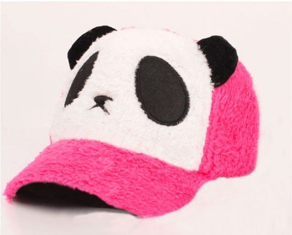 Boné de panda peludinho Rosa